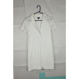 Women's J.Crew White Eyelet Short Sleeve Mini Dress Size 00